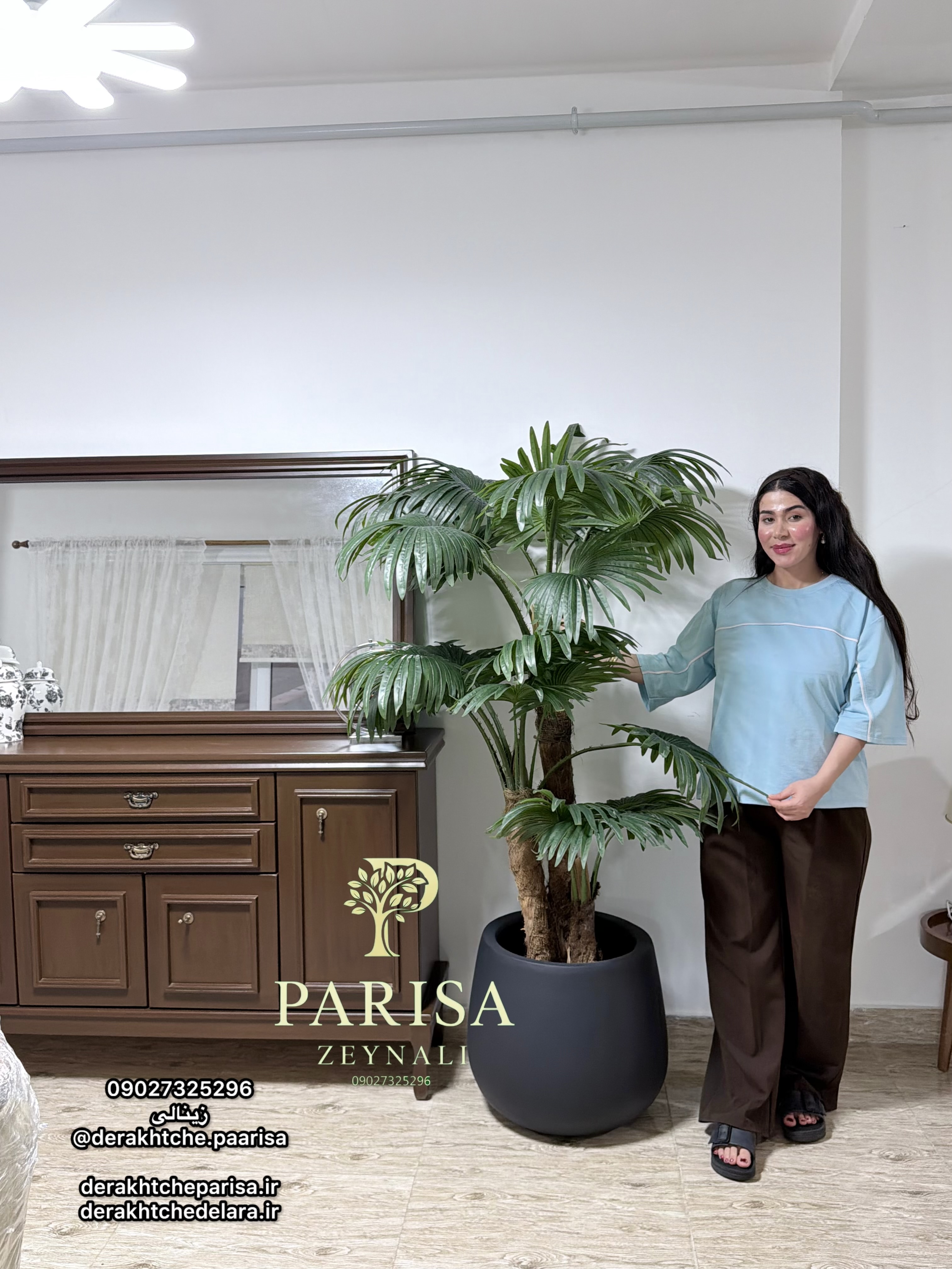 درختچه مصنوعی پالم ارتفاع دومتر وارداتی درجه یک (کاملا مشابه طبیعی )